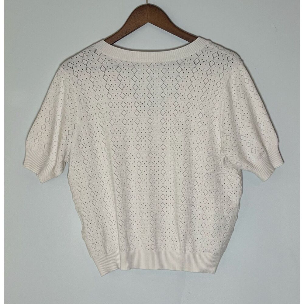 Splendid Sadie Short Sleeve Open Knit Sweater Size Medium - Picture 2 of 5